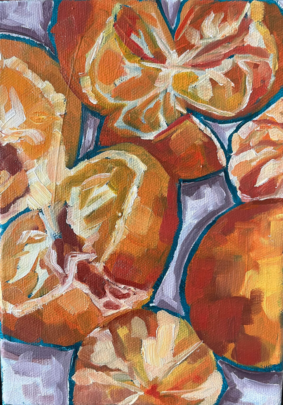 Oranges oil painting by Emily Freya Illustration