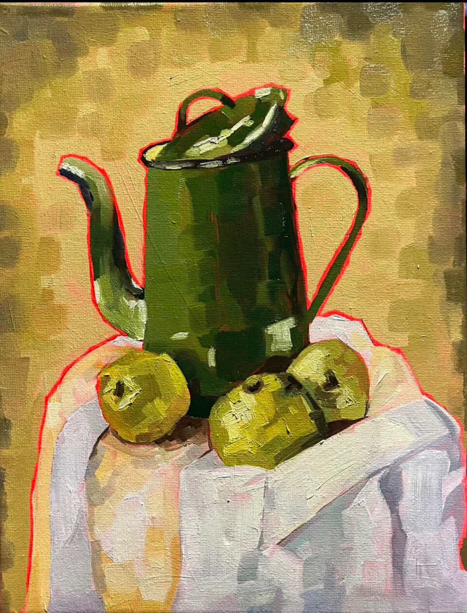 Still Life Coffee Pot oil painting by Emily Freya Illustration